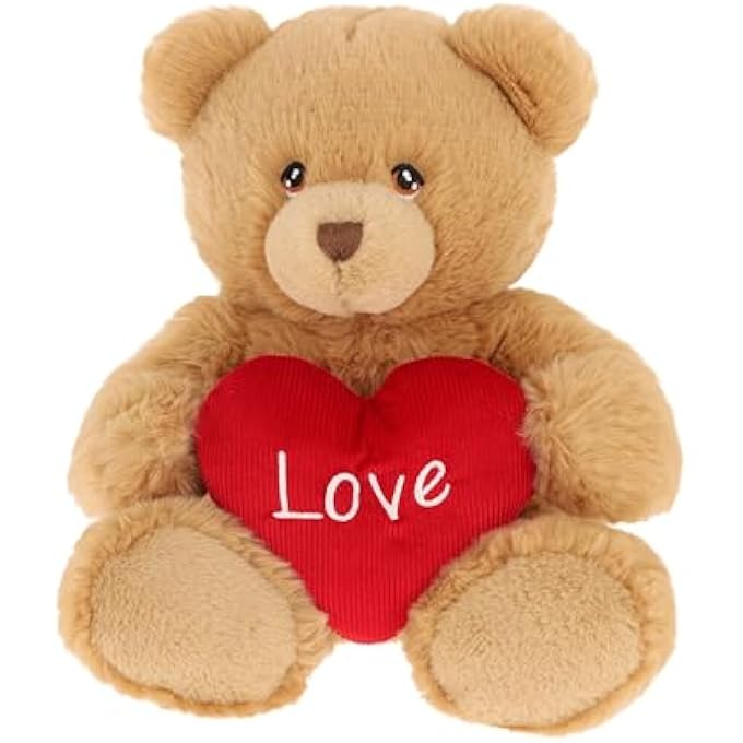 25CM HARRY BEAR WITH HEART - BROWN